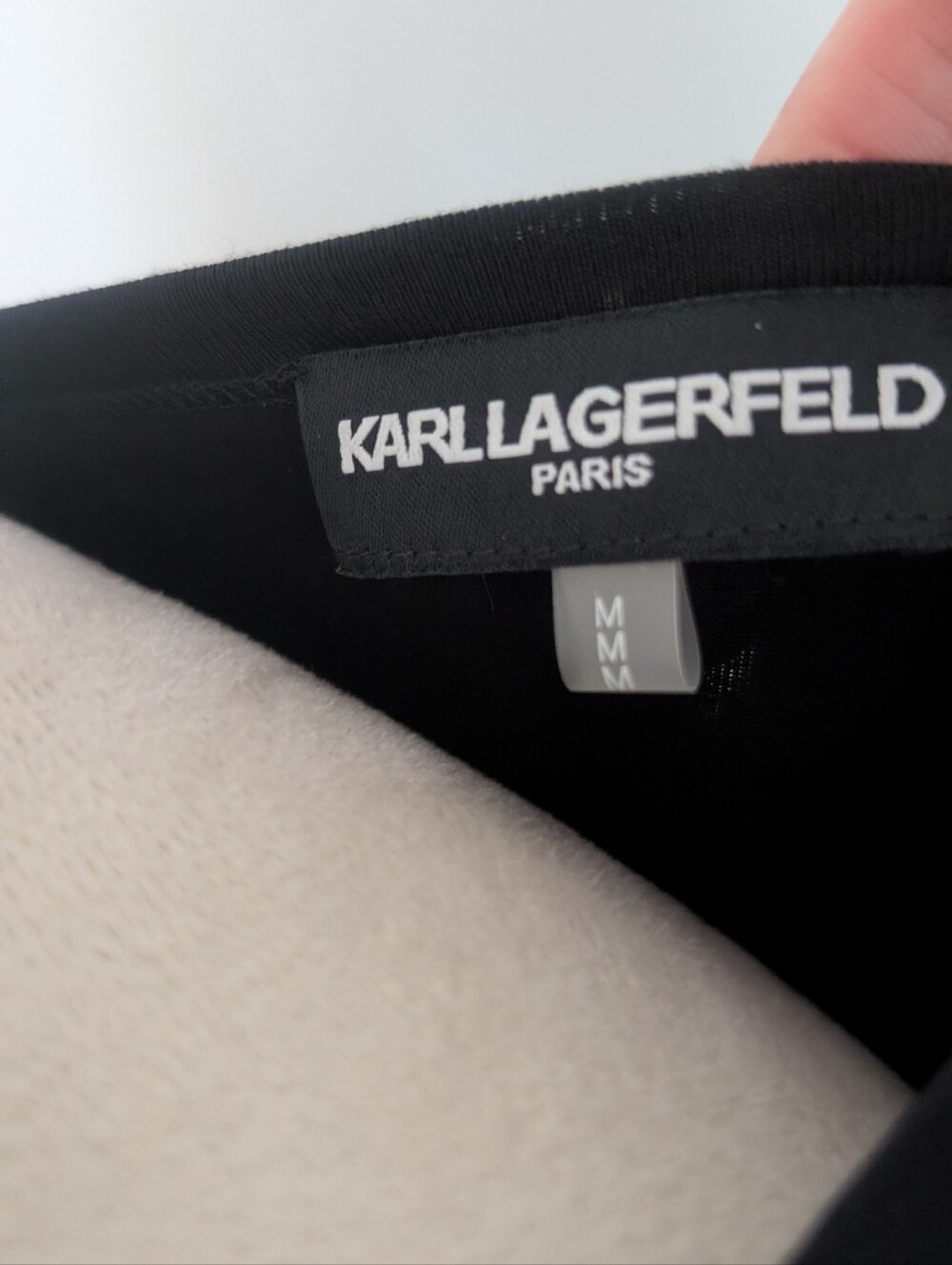 Karl Lagerfeld Black Pearl Eiffel Tower Short Sleeve Tee - Picture 2 of 9